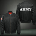 ARMY White font Print Thicken Long Sleeve Bomber Jacket