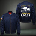 Where I'm going I don't need roads Print Thicken Long Sleeve Bomber Jacket