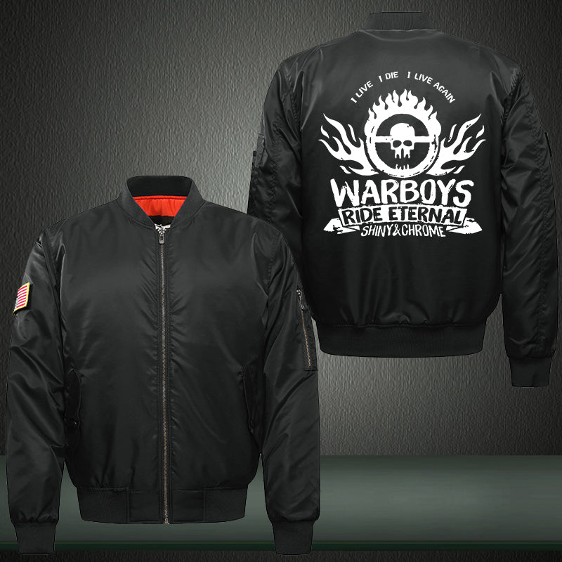 Warboys Ride Eternal Print Thicken Long Sleeve Bomber Jacket
