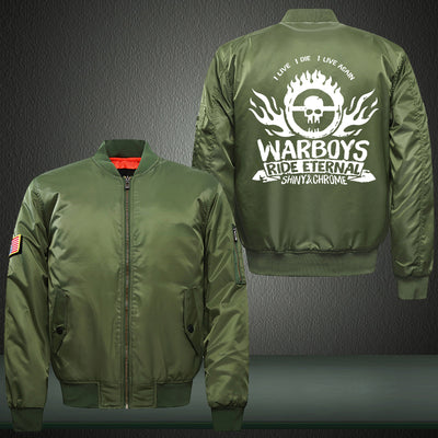Warboys Ride Eternal Print Thicken Long Sleeve Bomber Jacket