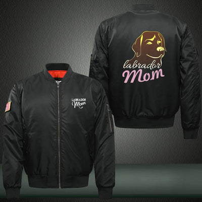 Cute LABRADOR mom Print Thicken Long Sleeve Bomber Jacket