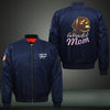Cute LABRADOR mom Print Thicken Long Sleeve Bomber Jacket