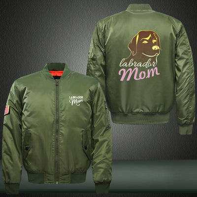 Cute LABRADOR mom Print Thicken Long Sleeve Bomber Jacket