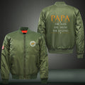 PAPA THE MAN THE MYTH THE LEGEND Print Thicken Long Sleeve Bomber Jacket