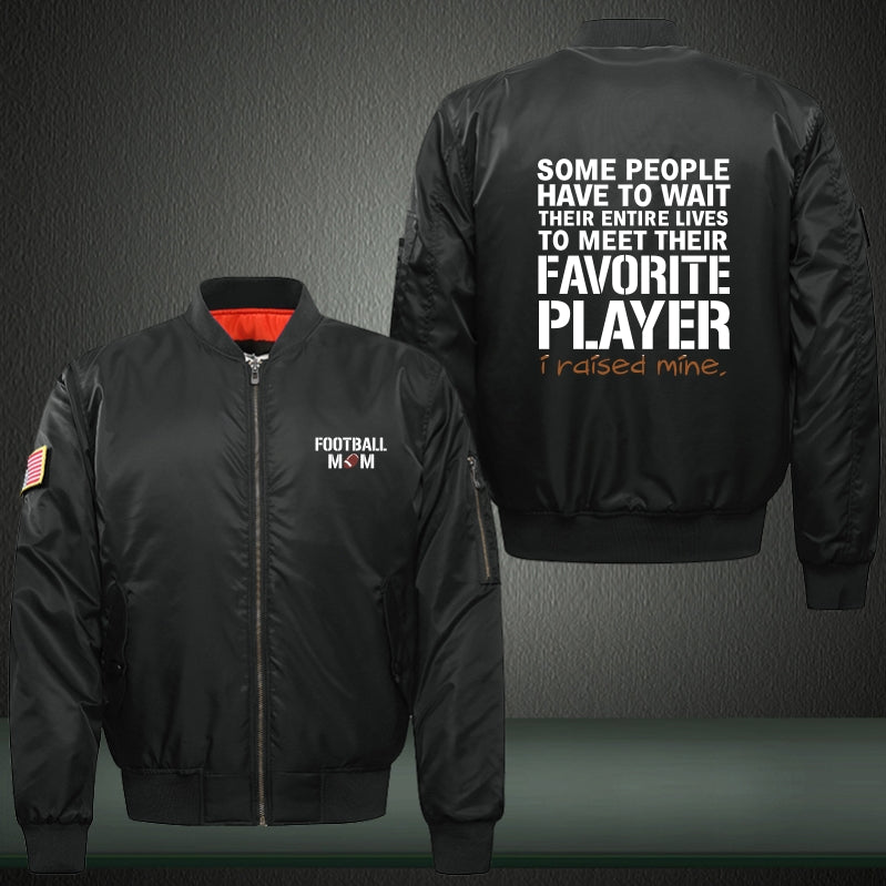 Some people have to wait to meet their favorite player Print Thicken Long Sleeve Bomber Jacket