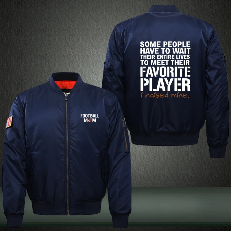 Some people have to wait to meet their favorite player Print Thicken Long Sleeve Bomber Jacket