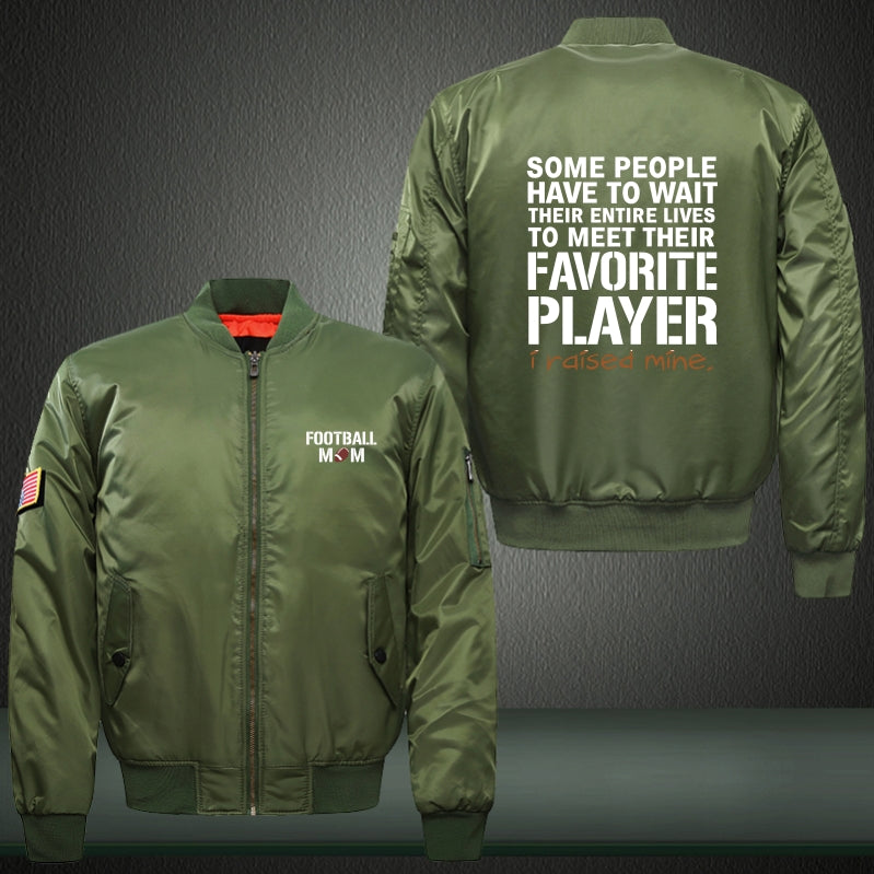 Some people have to wait to meet their favorite player Print Thicken Long Sleeve Bomber Jacket