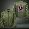 Colorful curly hair dog Print Long Sleeve Bomber Jacket
