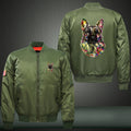 Colorful German Shepherd Print Long Sleeve Bomber Jacket