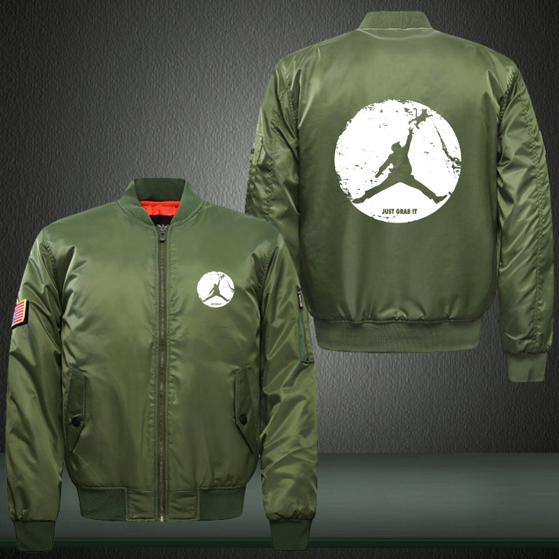 Just grab it Print Long Sleeve Bomber Jacket