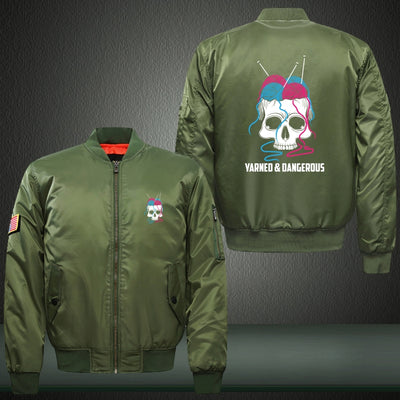 YARNED AND DANGEROUS Print Long Sleeve Bomber Jacket