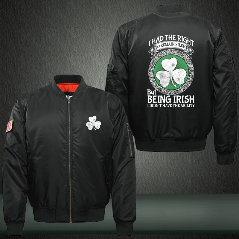 I had the right but being Irish Print Long Sleeve Bomber Jacket