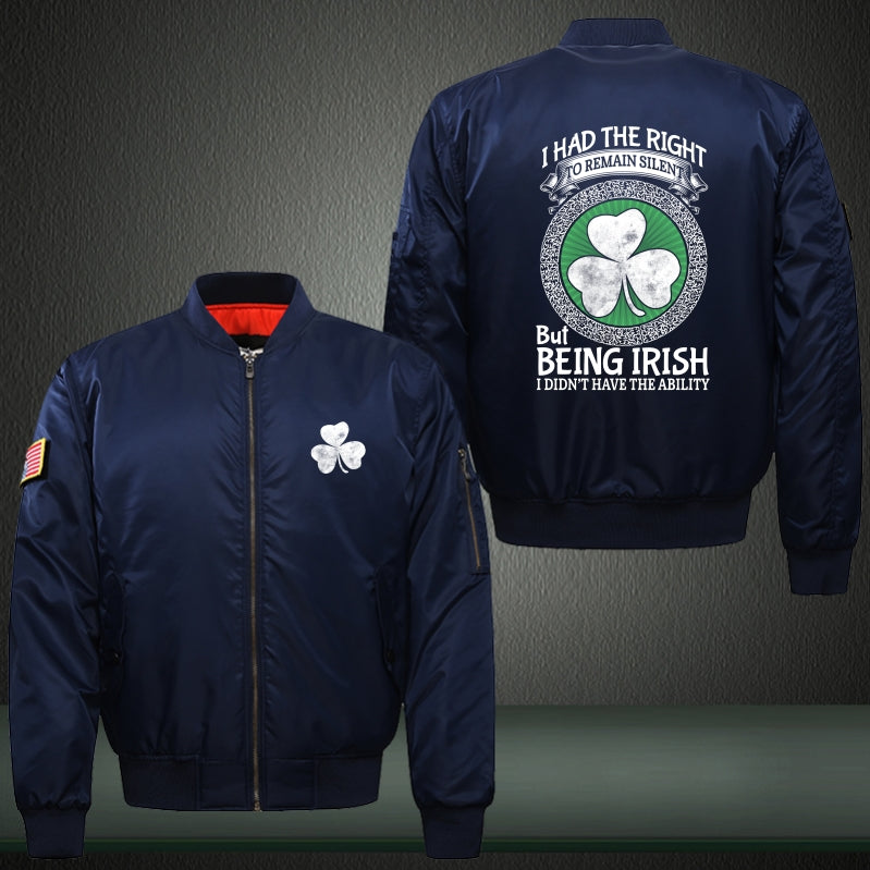 I had the right but being Irish Print Long Sleeve Bomber Jacket