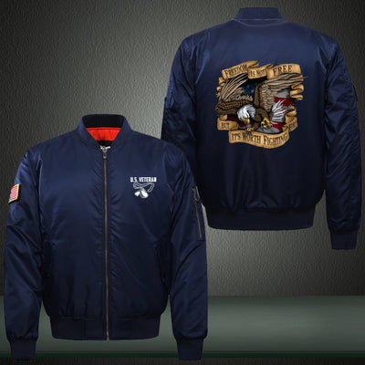 Freedom is not free Print Long Sleeve Bomber Jacket