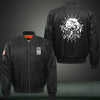 Eagle Gun Print Long Sleeve Bomber Jacket