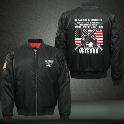 I own it forever the title veteran Print Long Sleeve Bomber Jacket