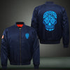 Art Skull Luminous Print Long Sleeve Bomber Jacket