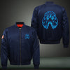 Long hair dog Luminous Print Thicken Long Sleeve Bomber Jacket