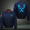 Art small terrier dog Luminous Print Thicken Long Sleeve Bomber Jacket