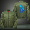 Art roar Wolf Luminous Print Thicken Long Sleeve Bomber Jacket