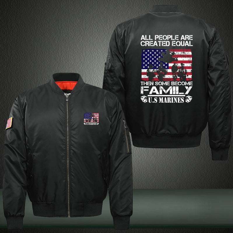 All people are created equal US Marines Print Bomber Jacket