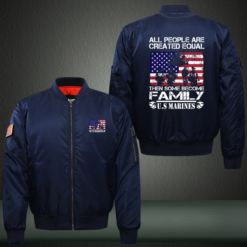 All people are created equal US Marines Print Bomber Jacket