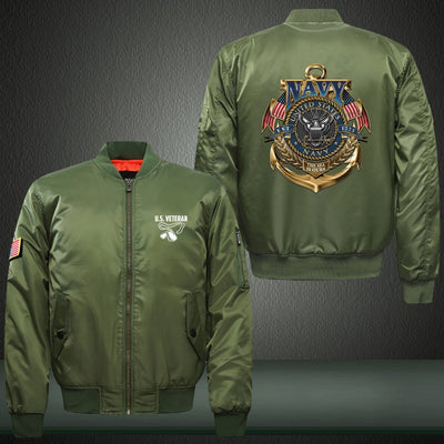 Navy United State Print Bomber Jacket