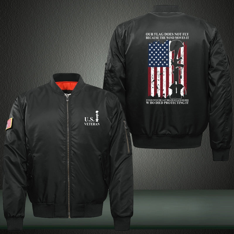 Our flag does not fly because the wind moves it Print Bomber Jacket