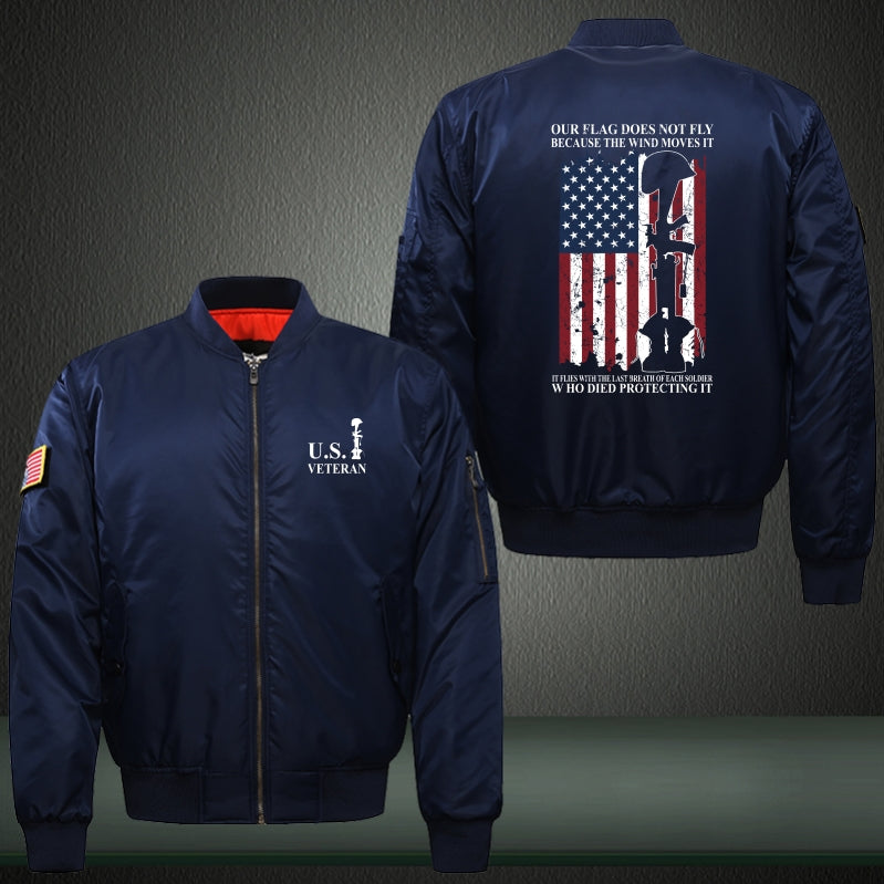 Our flag does not fly because the wind moves it Print Bomber Jacket