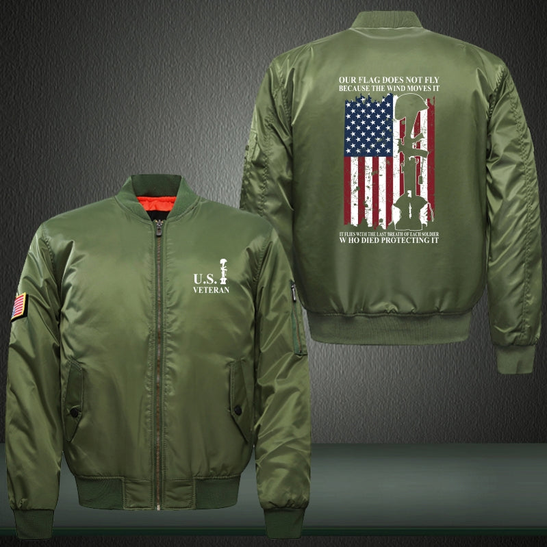 Our flag does not fly because the wind moves it Print Bomber Jacket