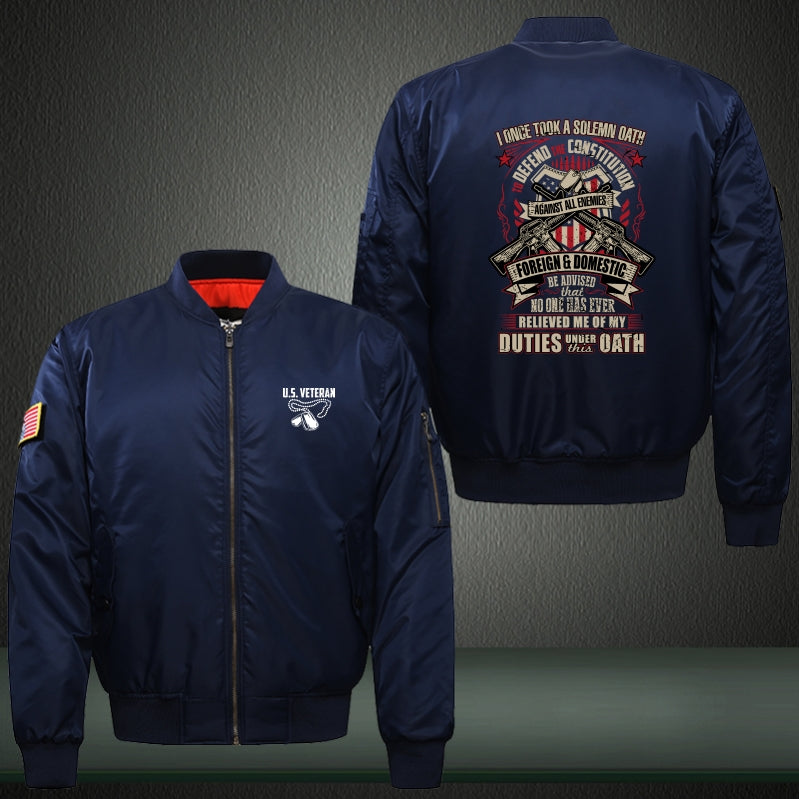 Duties under this oath Print Bomber Jacket