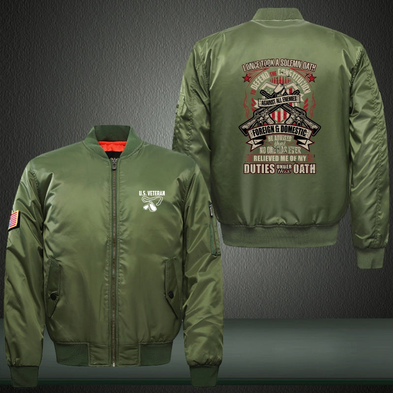 Duties under this oath Print Bomber Jacket