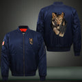 Walking Wolf Print Bomber Jacket