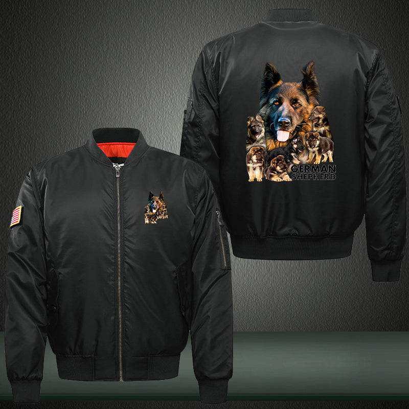 German Shepherd dog Print Bomber Jacket