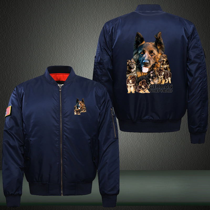 German Shepherd dog Print Bomber Jacket