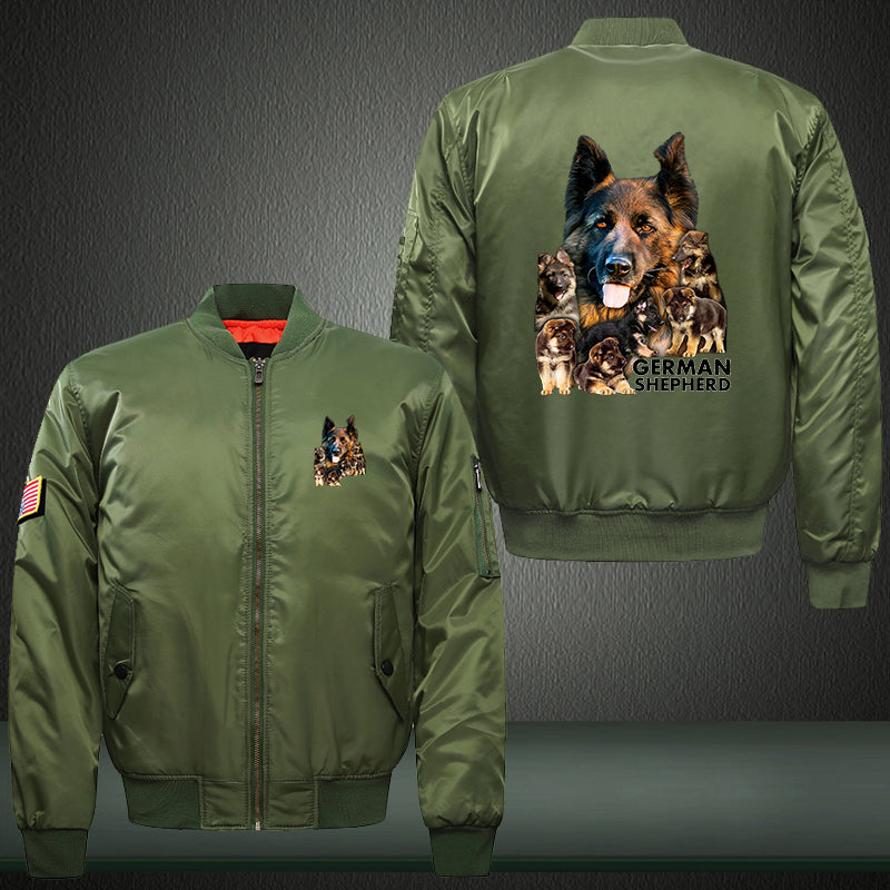 German Shepherd dog Print Bomber Jacket
