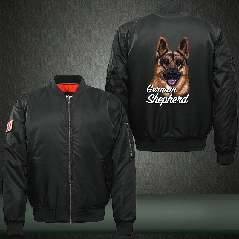 German Shepherd Print Bomber Jacket
