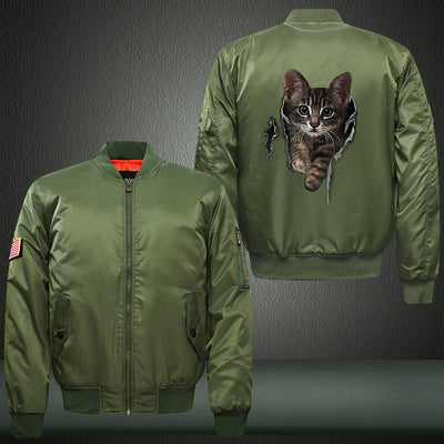 Cute CAT Print Bomber Jacket