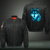 Animal Wolf Print Bomber Jacket