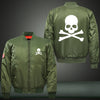 WHITE SKULL Print Thicken Long Sleeve Bomber Jacket
