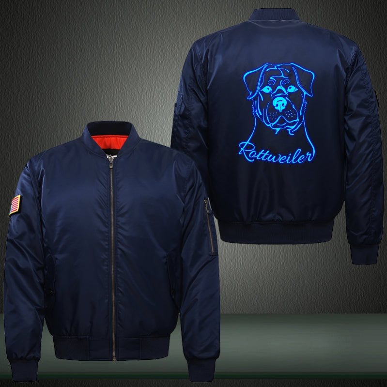 Rottweiler Dog Luminous Print Bomber Jacket