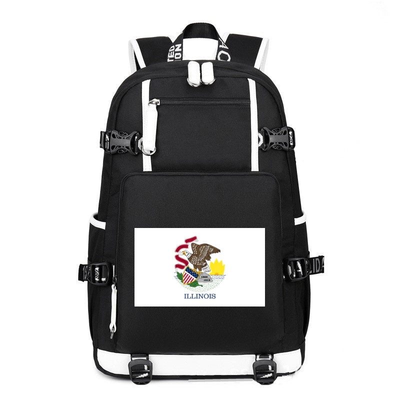 Flag of Illinois printing Canvas Backpack