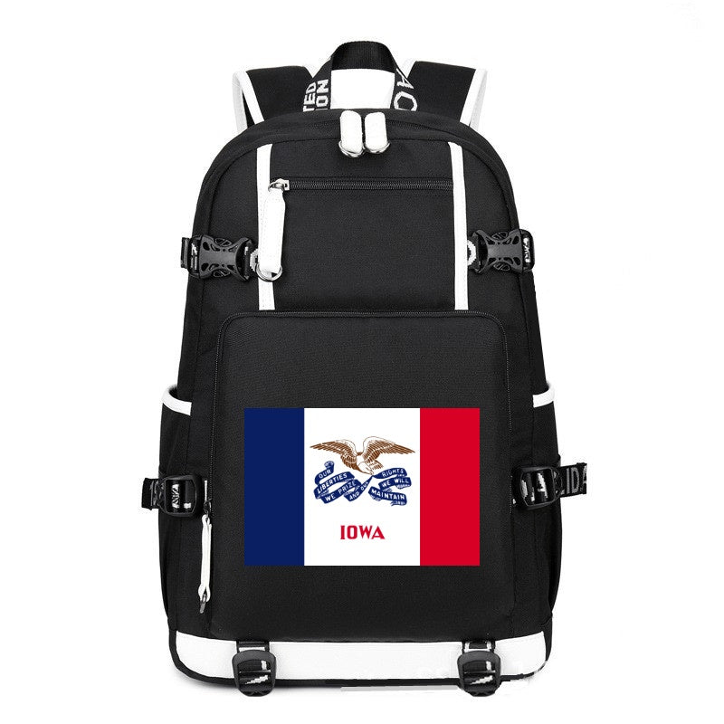 Flag of Iowa printing Canvas Backpack