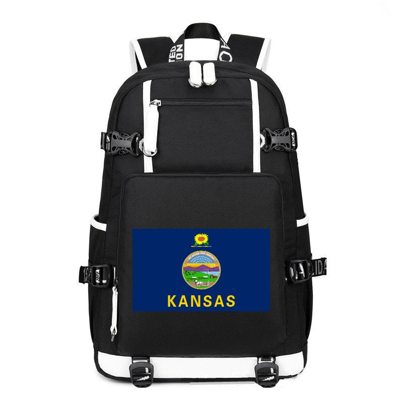 Flag of Kansas printing Canvas Backpack