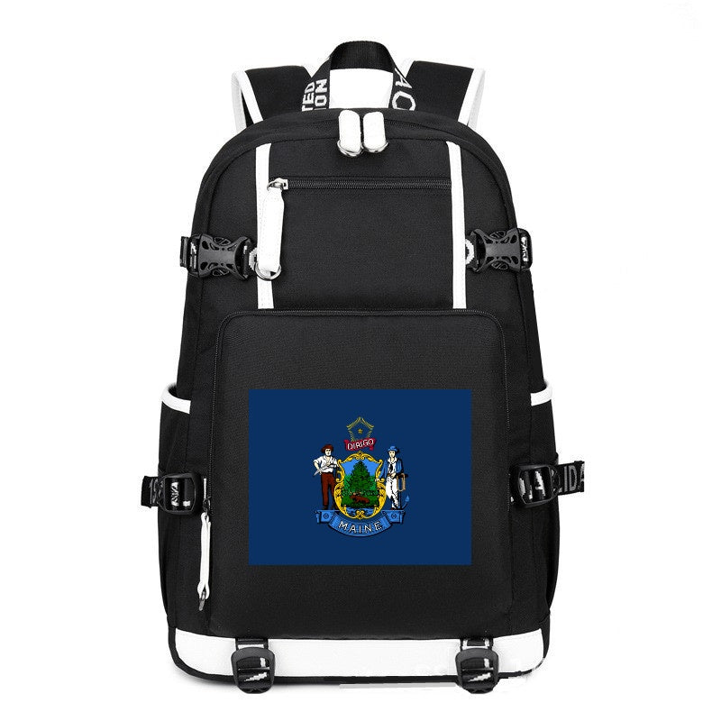 Flag of Maine printing Canvas Backpack