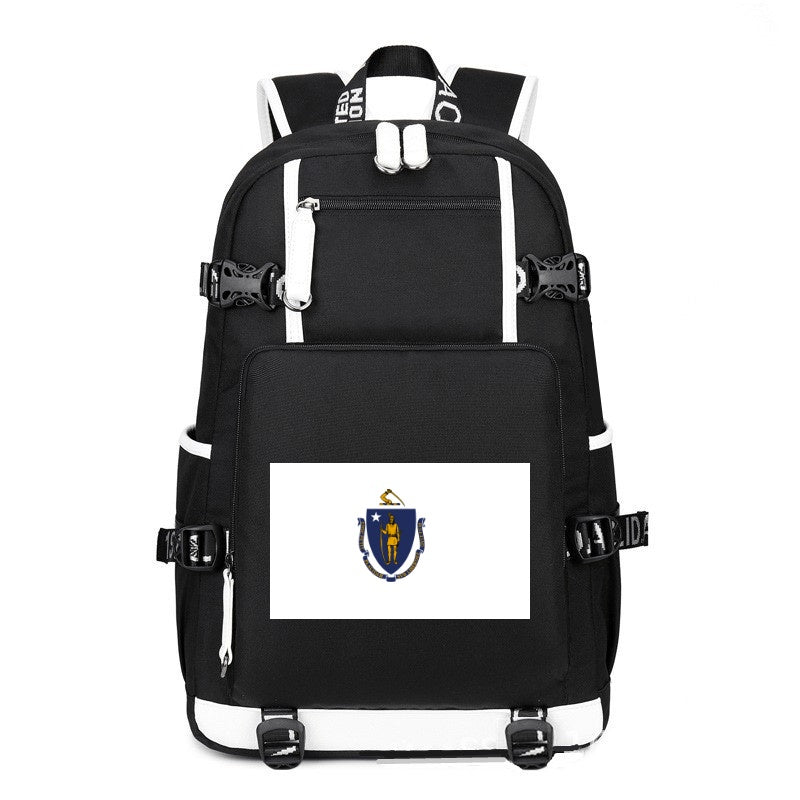 Flag of Massachusetts printing Canvas Backpack