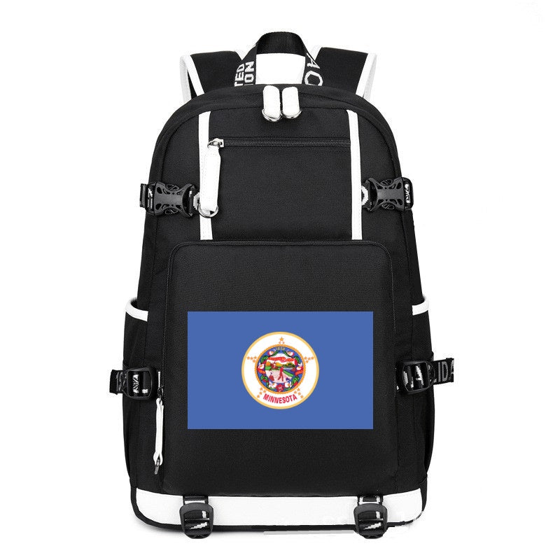 Flag of Minnesota printing Canvas Backpack