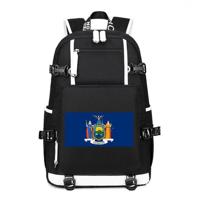 Flag of New_York printing Canvas Backpack
