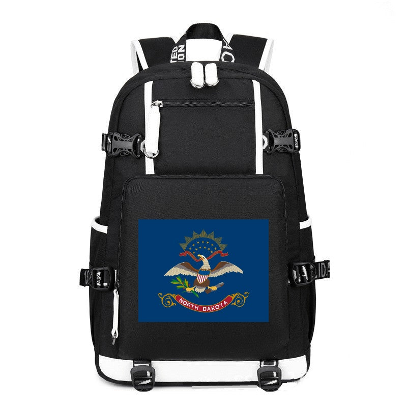 Flag of North_Dakota printing Canvas Backpack