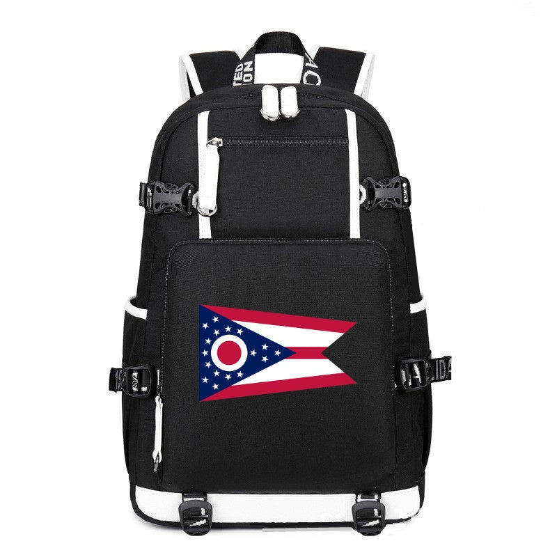 Flag of Ohio printing Canvas Backpack